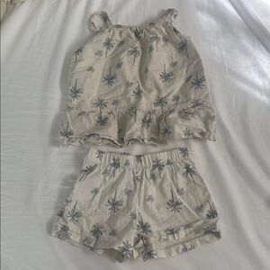 Carter's Cream and Gray Palm Print Shorts